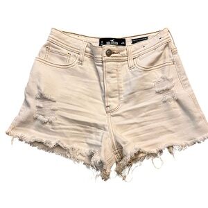 Hollister White Ultra High Rise Mom Shorts